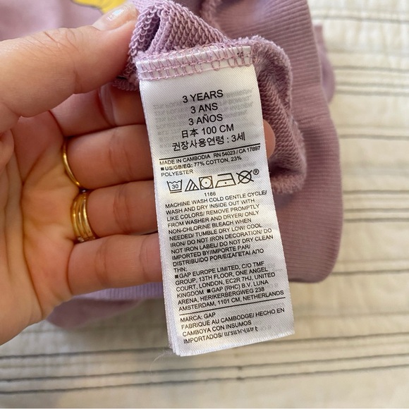 GAP x Disney Dumbo Sweatshirt Lavender Mist Toddler size 3 years - Picture 5 of 6